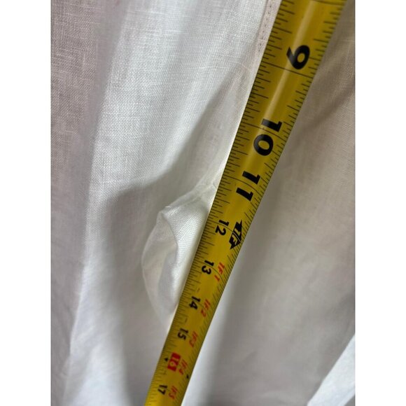 ZARA Womens White 100% Linen Pants Drawstring Trousers Bloggers Favorite Size S - Picture 5 of 9